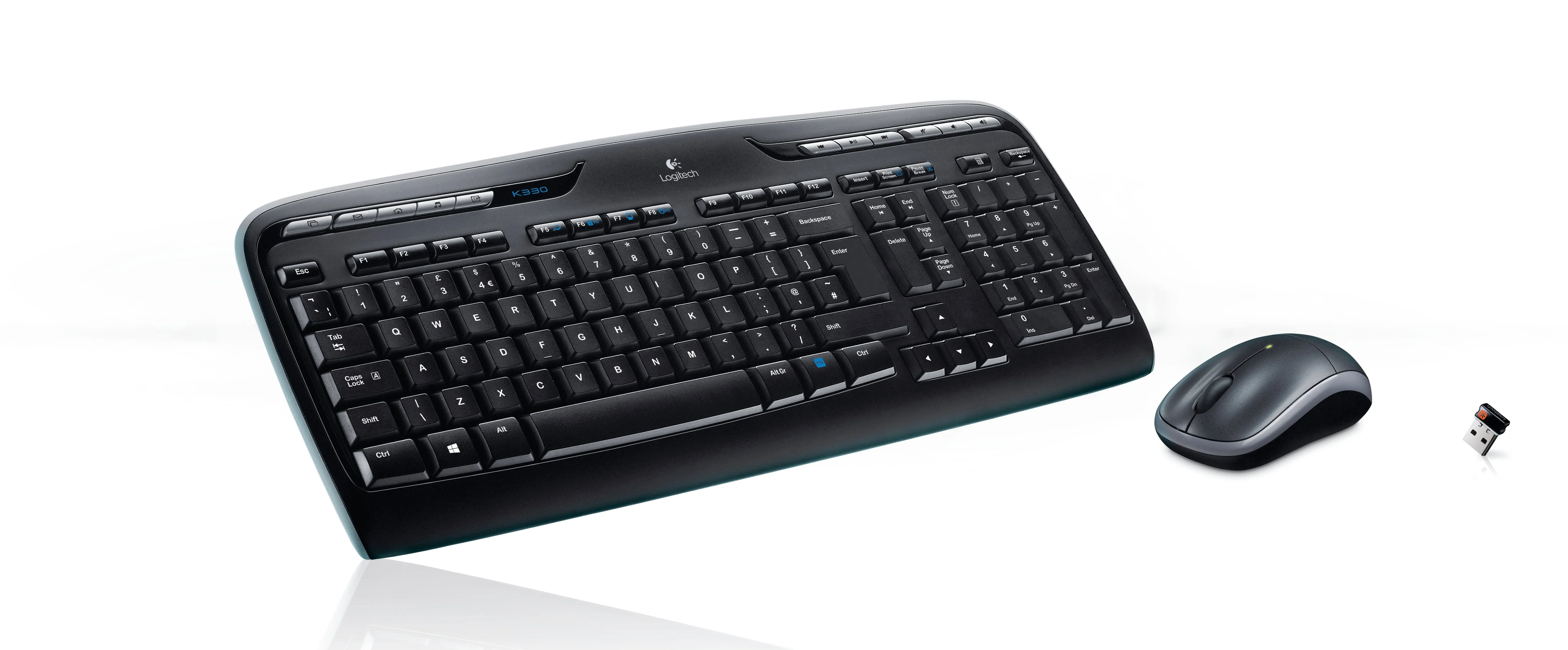 Logitech Wireless Combo Mk330 - Keyboard And Mouse Set - International Nsea - Black