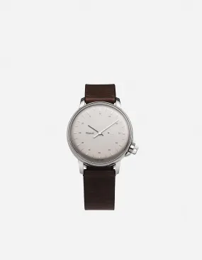 M12 Swiss Silver Vintage Chocolate Leather