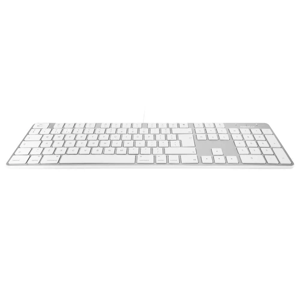 Macally 104 Key Ultra Slim USB British English Keyboard for Mac - White | SLIMKEYPROA