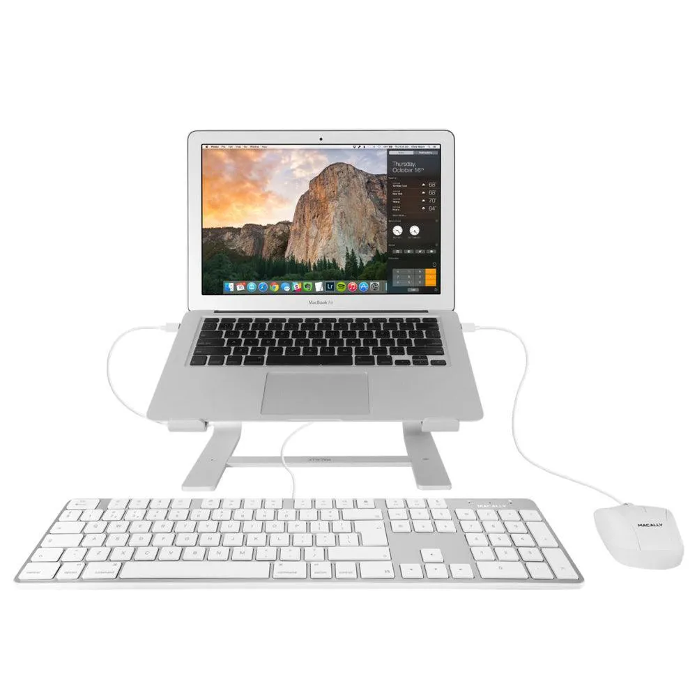 Macally 104 Key Ultra Slim USB British English Keyboard for Mac - White | SLIMKEYPROA