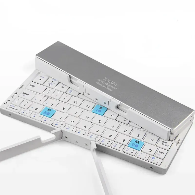 Mini Folding Wireless Keyboard Aluminum Keypad with Stand for Phone