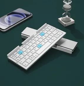 Mini Folding Wireless Keyboard Aluminum Keypad with Stand for Phone