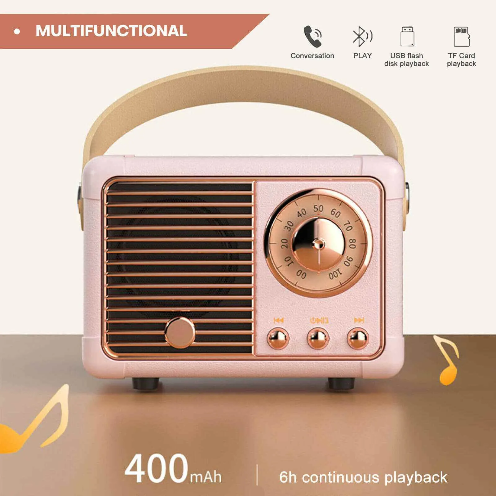 Mini Wireless Retro Bluetooth Stereo Speakers Radio