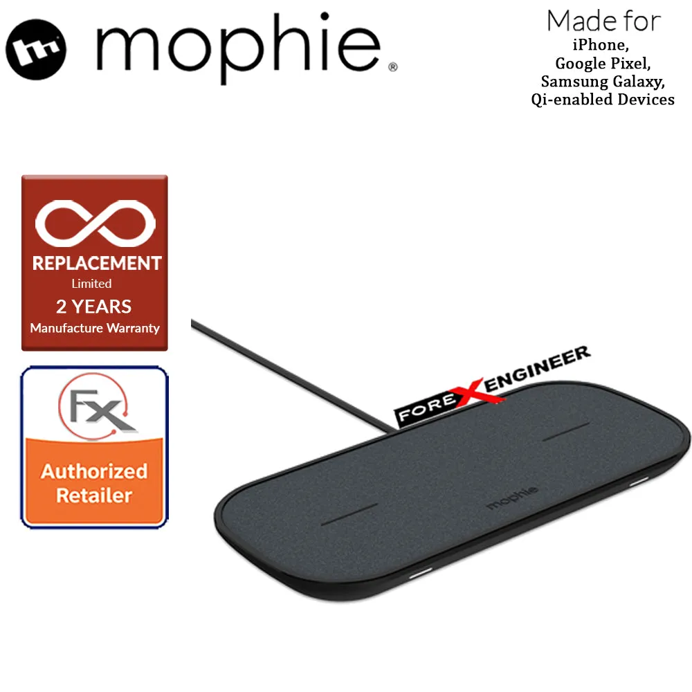 Mophie Dual Wireless Charging Pad ( Fabric ) - 10W pad charges 2 wireless devices and 1 wired device ( Barcode : 848467099843 )