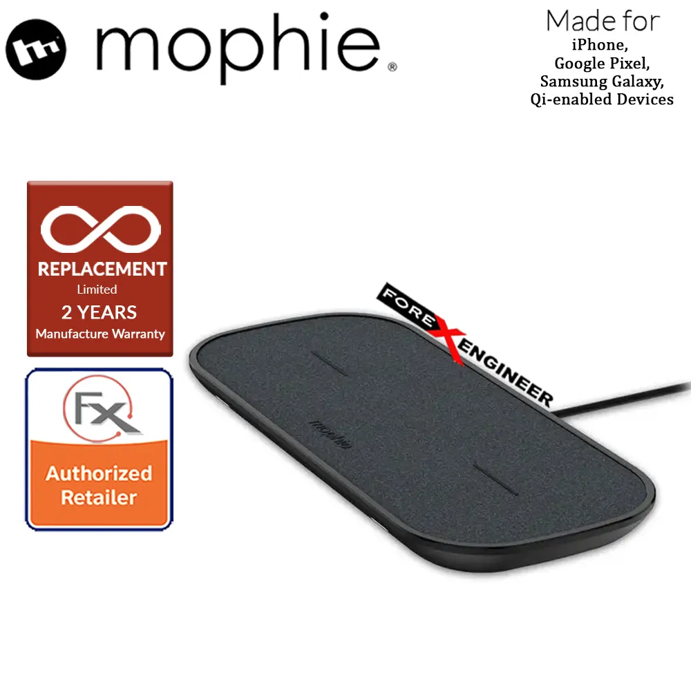 Mophie Dual Wireless Charging Pad ( Fabric ) - 10W pad charges 2 wireless devices and 1 wired device ( Barcode : 848467099843 )