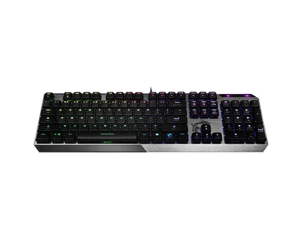 Msi Vigor Gk50 Low Profile Gaming Keyboard Qwertz Kalih Choc Low Profile White Switches Black