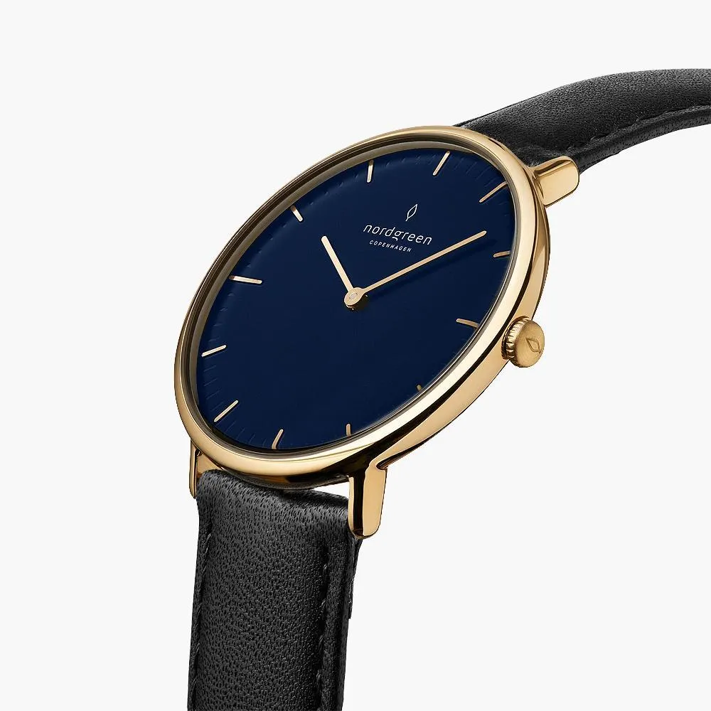 Native | Navy Dial - Black Vegan Leather