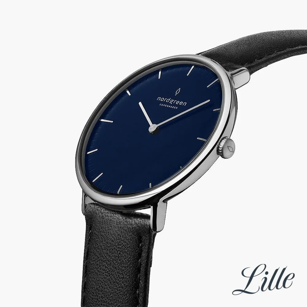 Native | Navy Dial - Black Vegan Leather