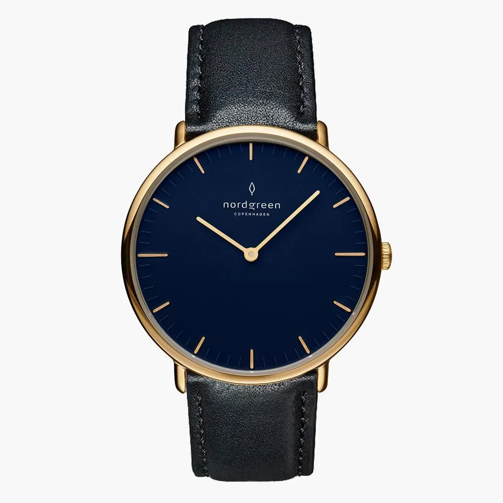 Native | Navy Dial - Black Vegan Leather