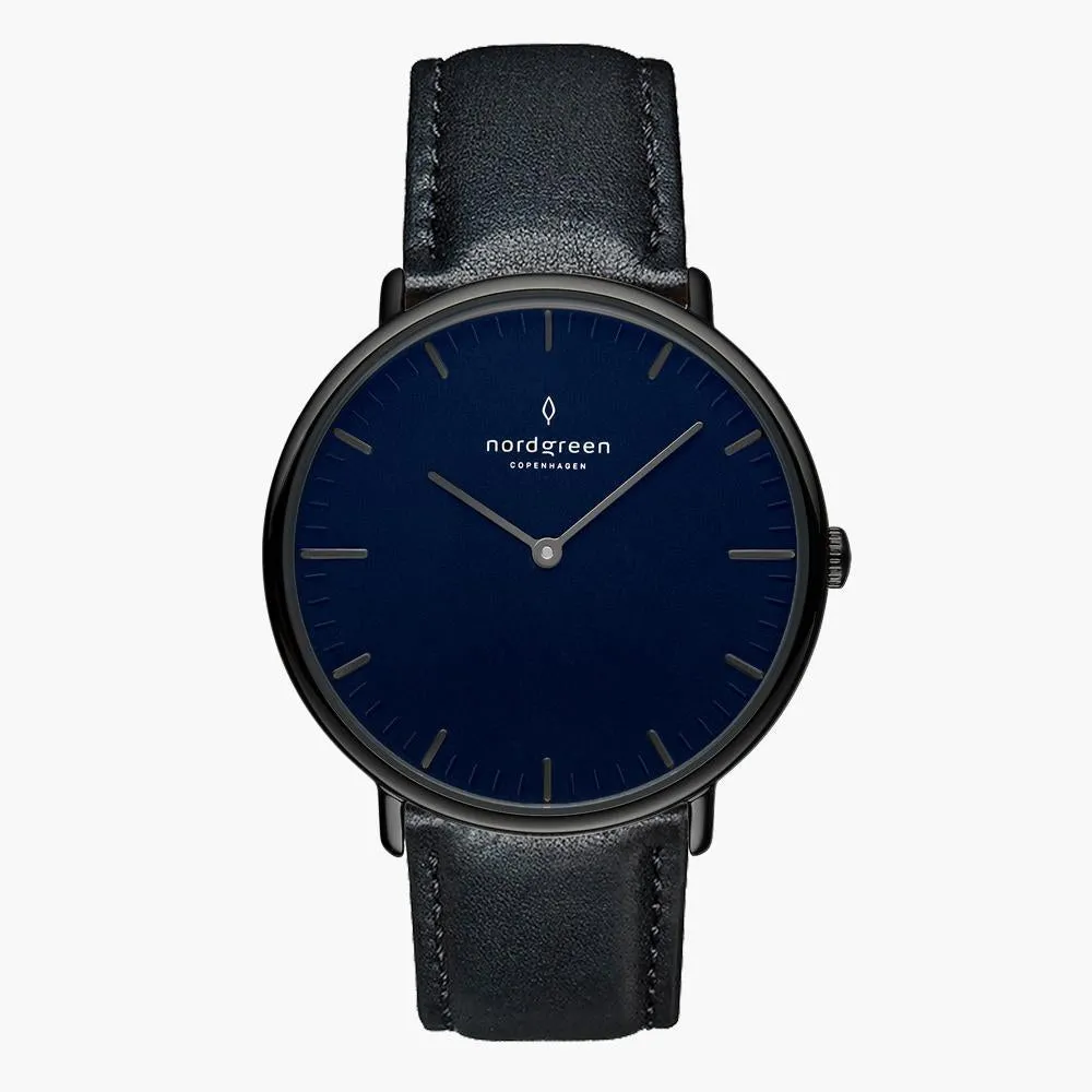 Native | Navy Dial - Black Vegan Leather