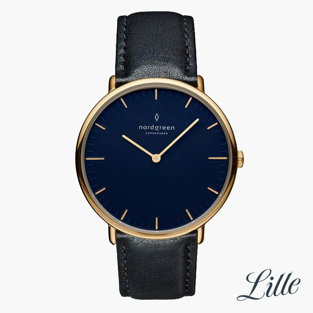 Native | Navy Dial - Black Vegan Leather