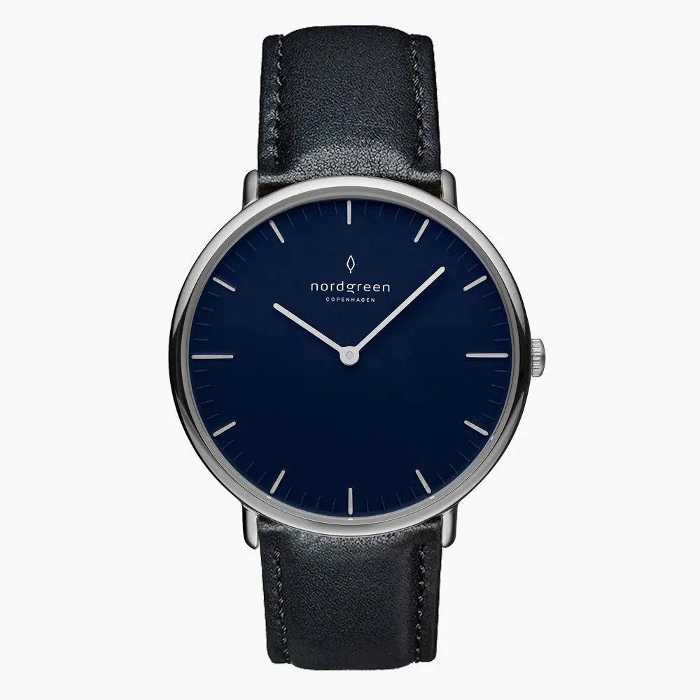 Native | Navy Dial - Black Vegan Leather