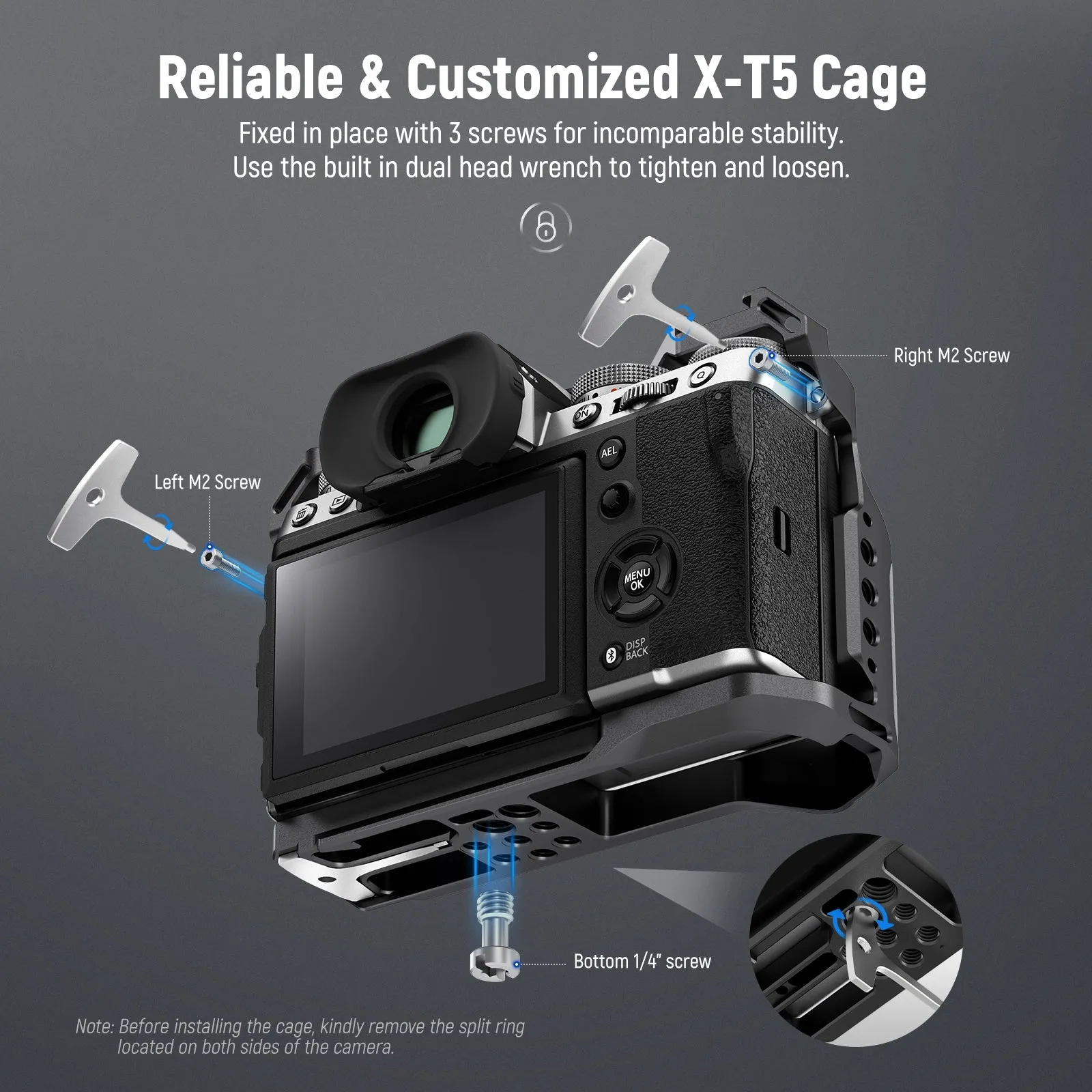 NEEWER CA014 Aluminum Alloy Camera Cage For Fujifilm X-T5