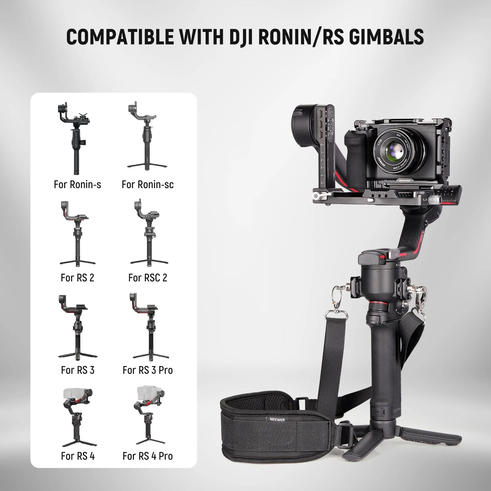 NEEWER GA019 5.9ft/180cm Neck Strap for DJI Ronin/RS