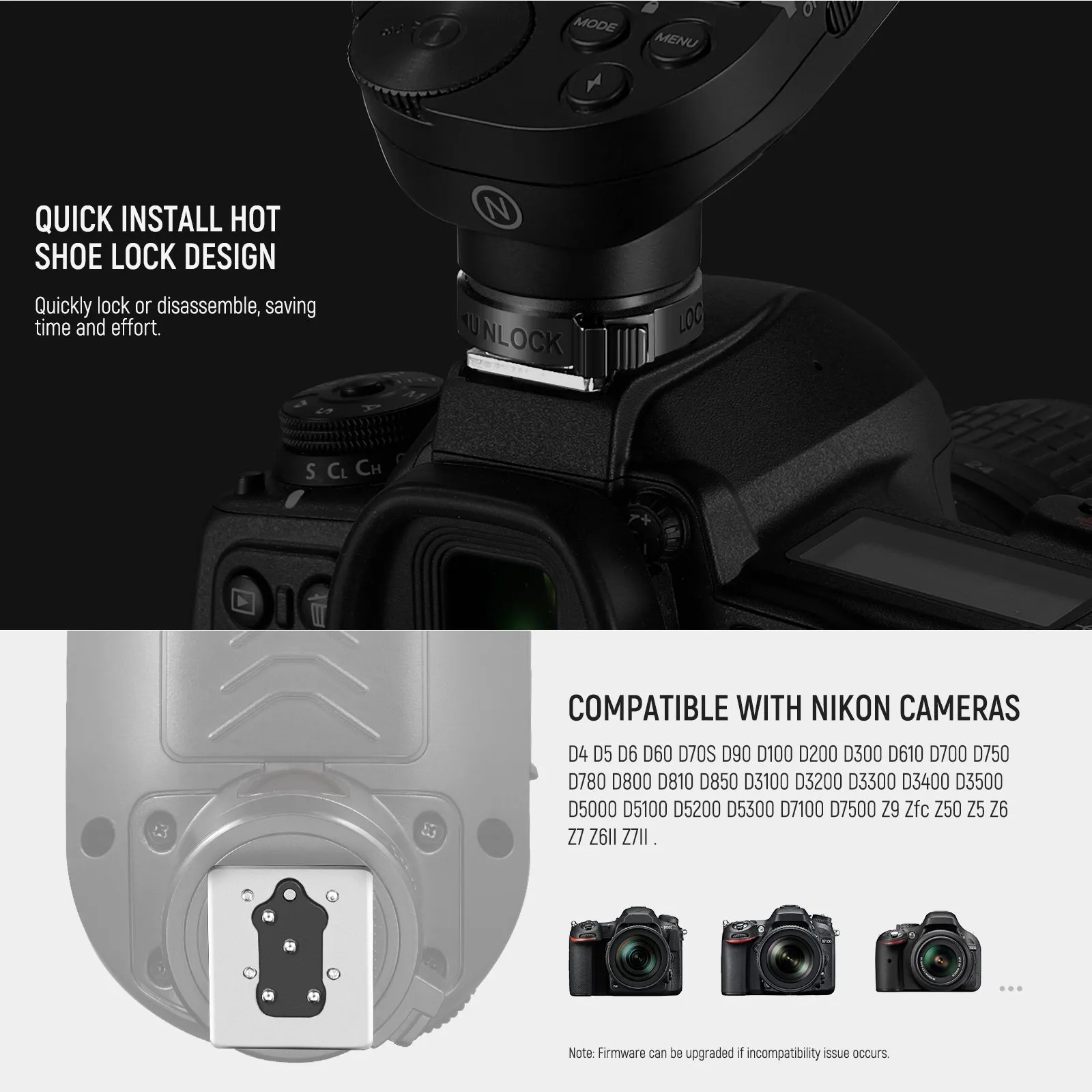 NEEWER QPRO-N TTL Wireless Flash Trigger for Nikon