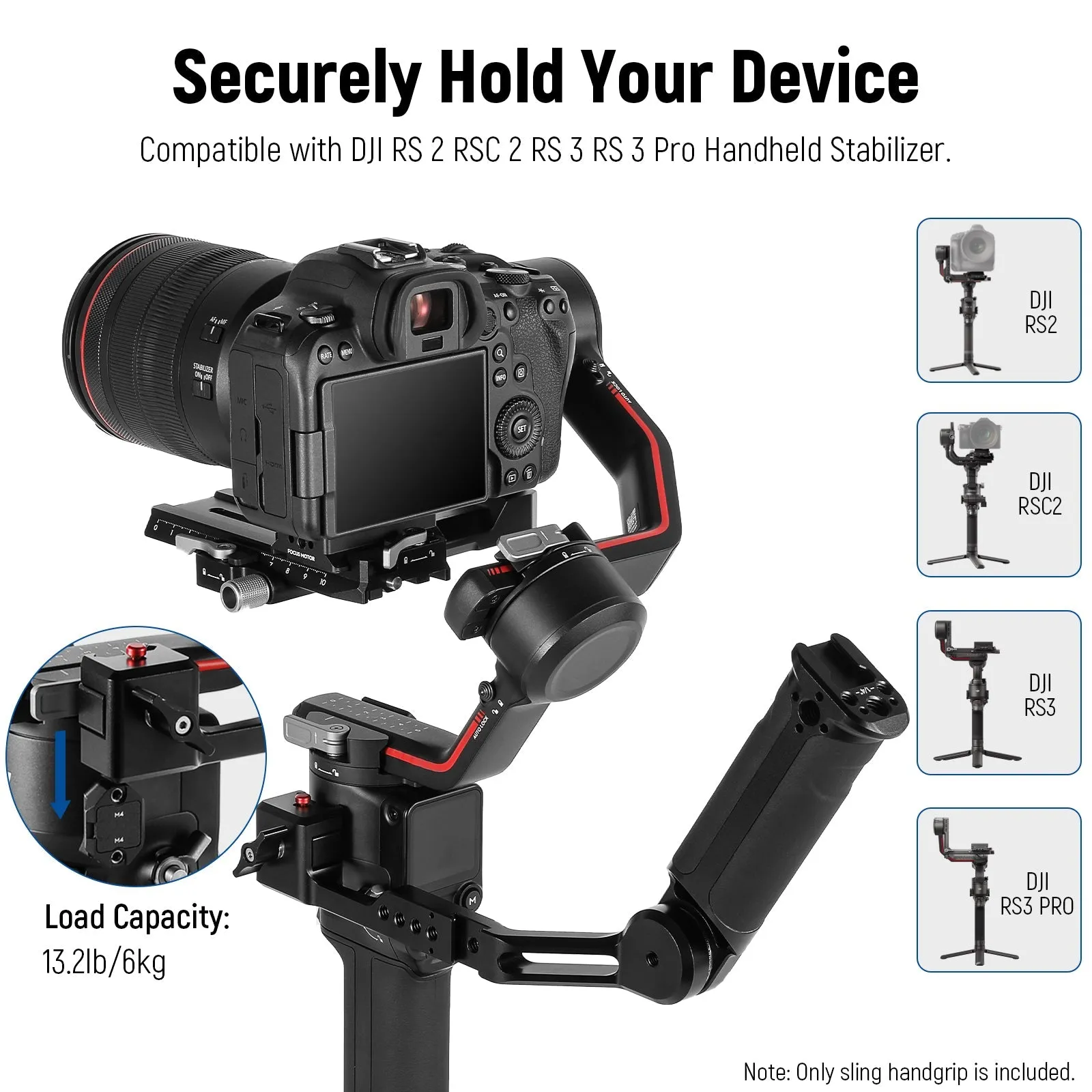 NEEWER ST49 Gimbal Sling Handgrip For DJI RS 2 RSC 2 RS 3 RS 3 Pro RS 3 Mini