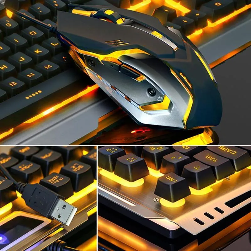 Ninja Dragons Gold Metal Gaming Keyboard & Mouse Set