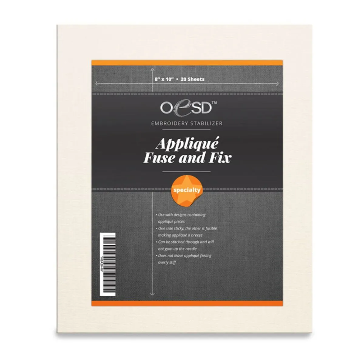 OESD Applique Fuse and Fix Stabilizer Sheets - 20 Pack