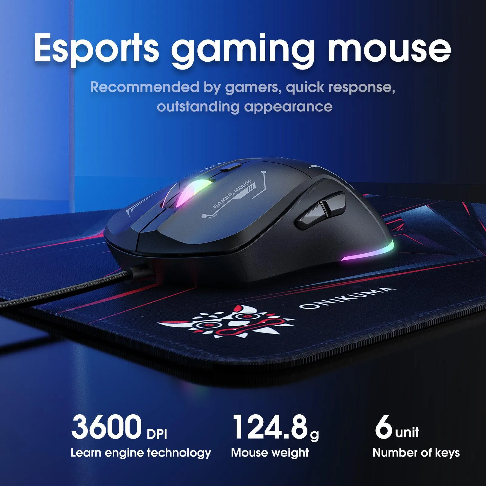 ONIKUMA TZ3006 3 in 1 Gaming Combo -  G22 Keyboard / CW917 Mouse/ MP002 Mouse Pad