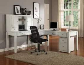 Parker House Boca 5-Piece L-Shaped Modular Office Desk in Cottage White