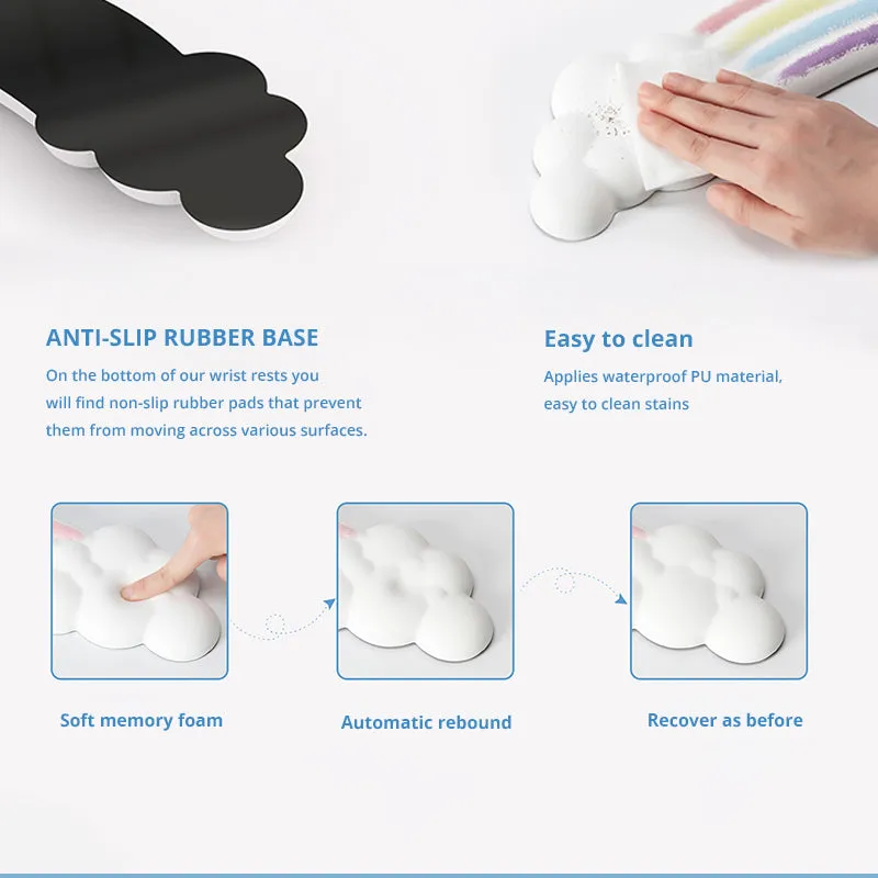 PIWIJOY Cloud Pad Keyboard Wrist Rest Soft Memory Foam