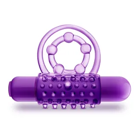 Play With Me - the Player - Vibrating Double Strap Ring - Purple