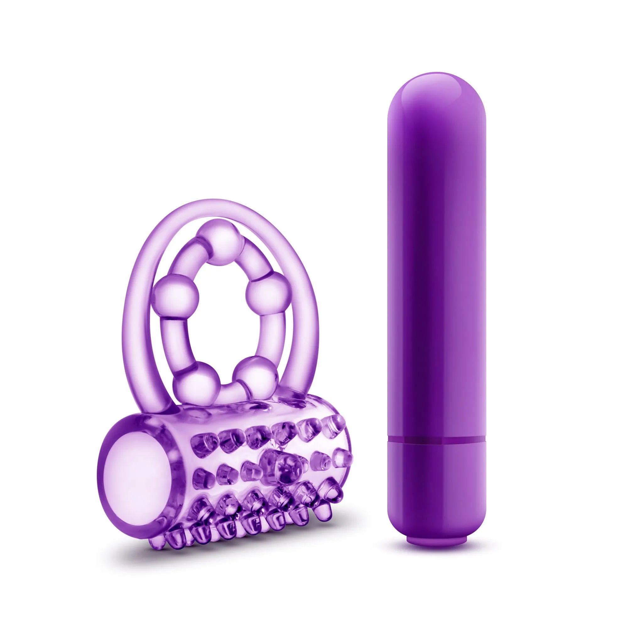 Play With Me - the Player - Vibrating Double Strap Ring - Purple