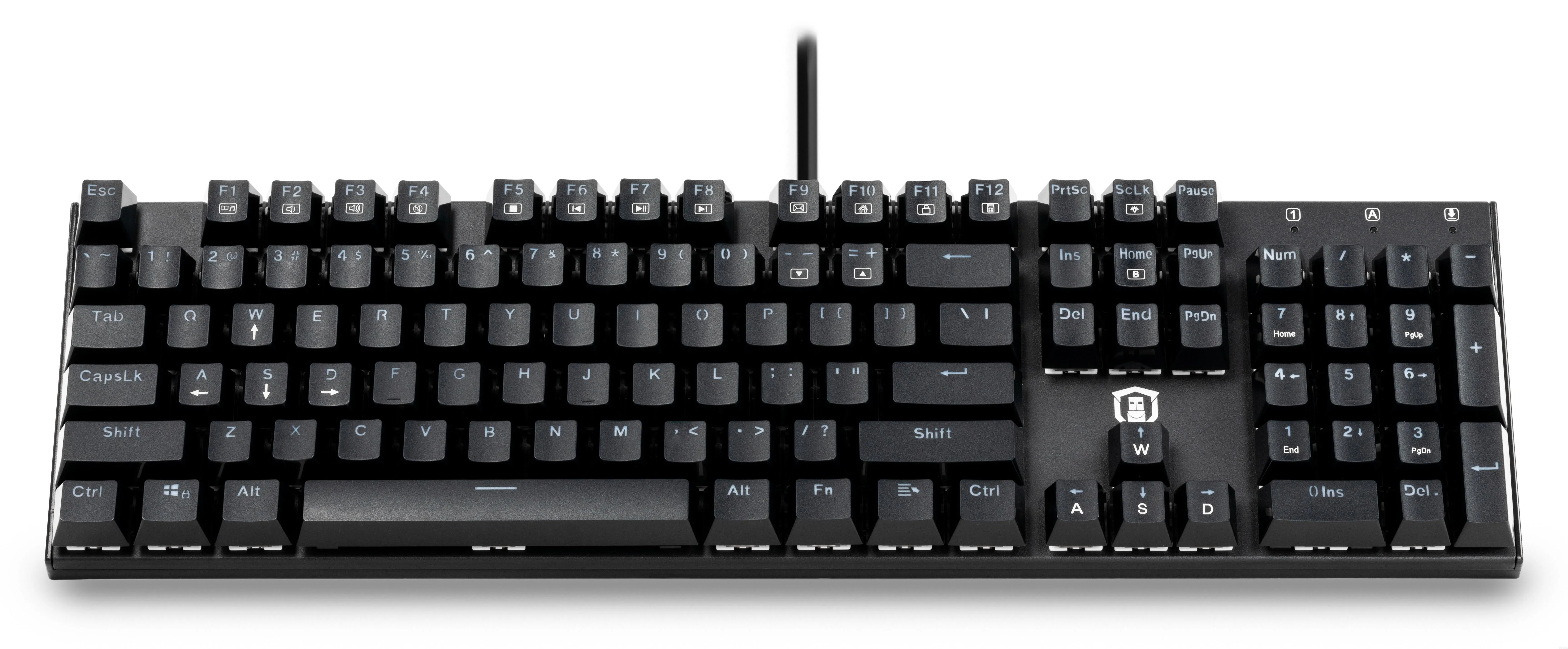 Plugable Full Size 104-Key Mechanical Keyboard With Blue-Style Switches