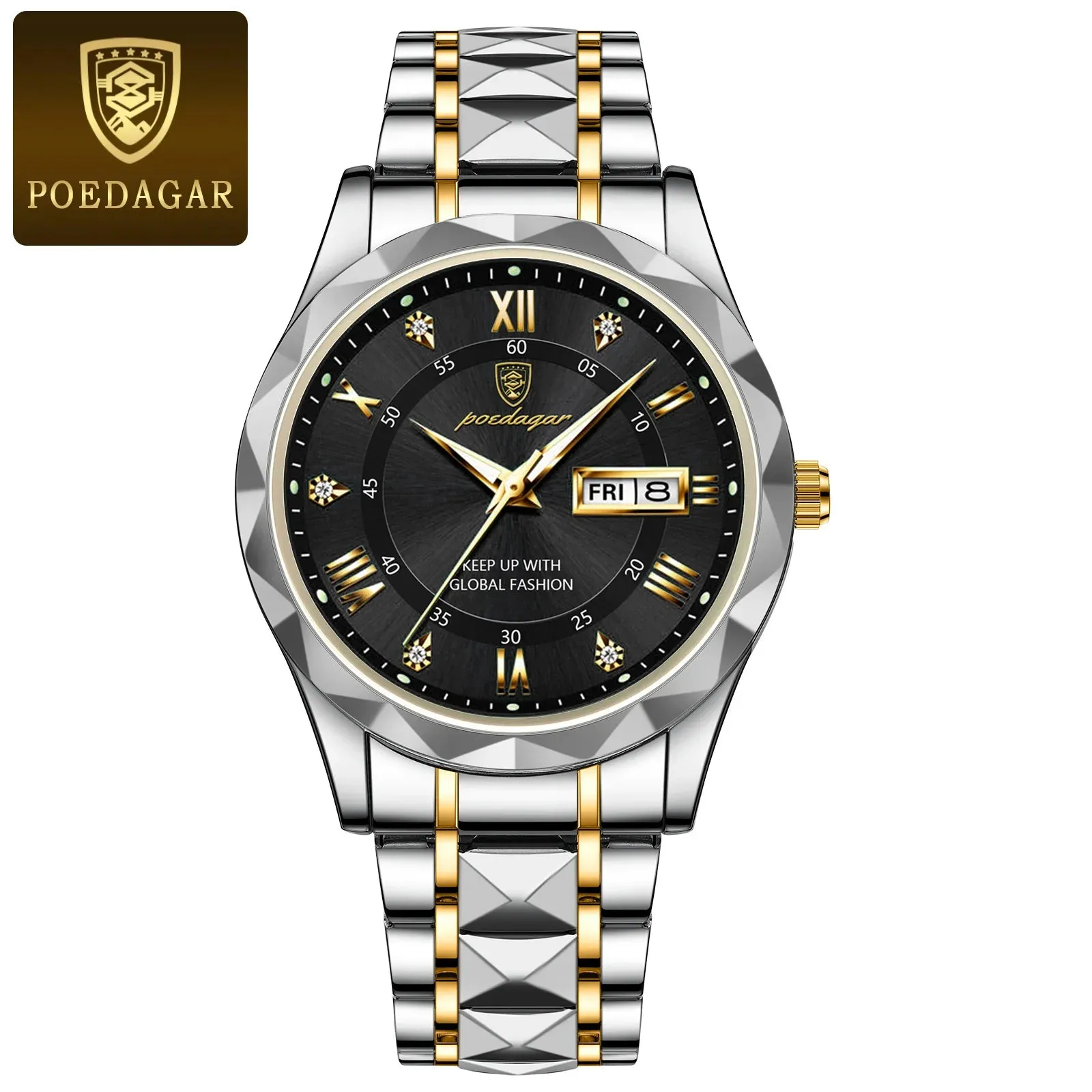 POEDAGAR Luxury Man Wristwatch Waterproof