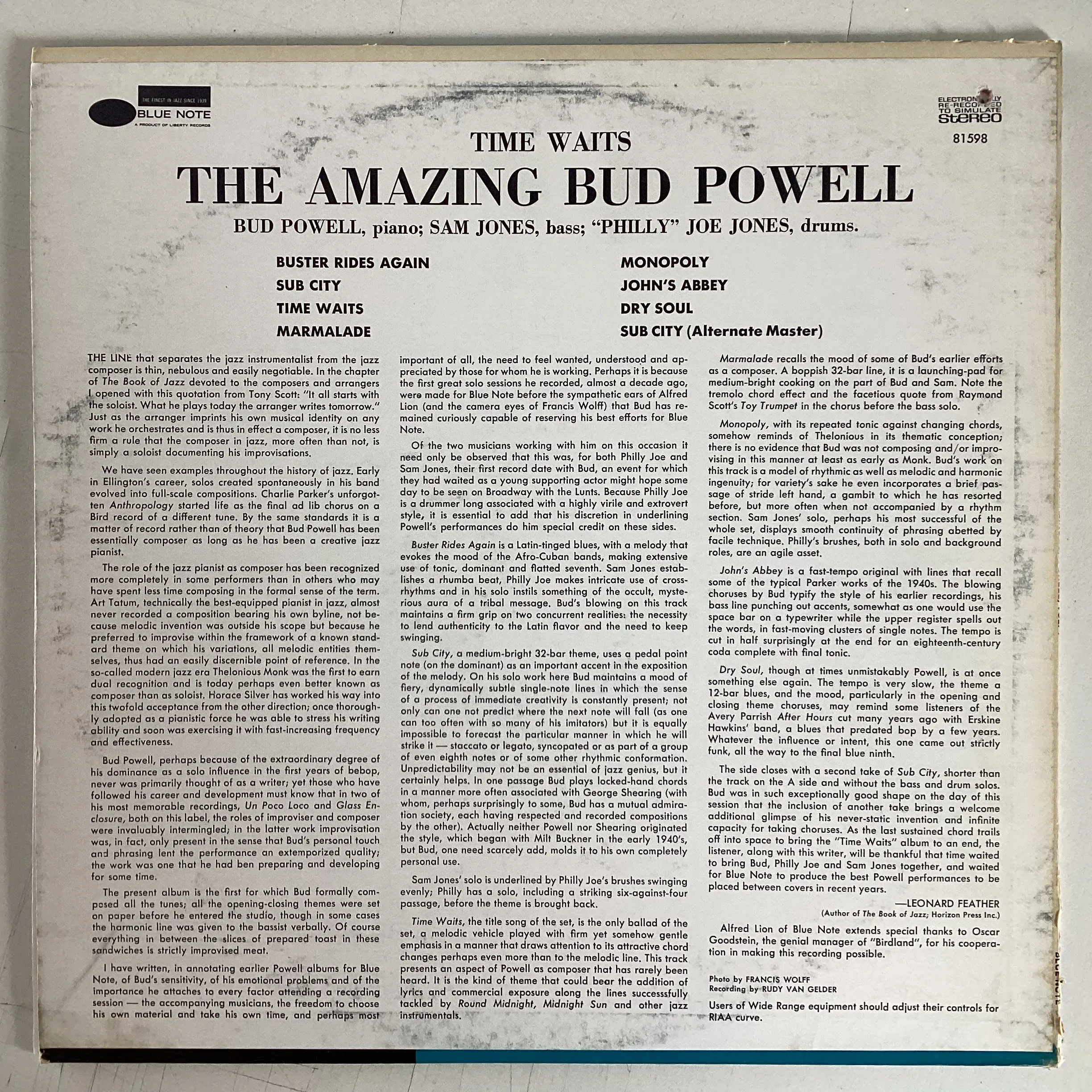 POWELL, BUD = TIME WAITS (US 1970) (USED)