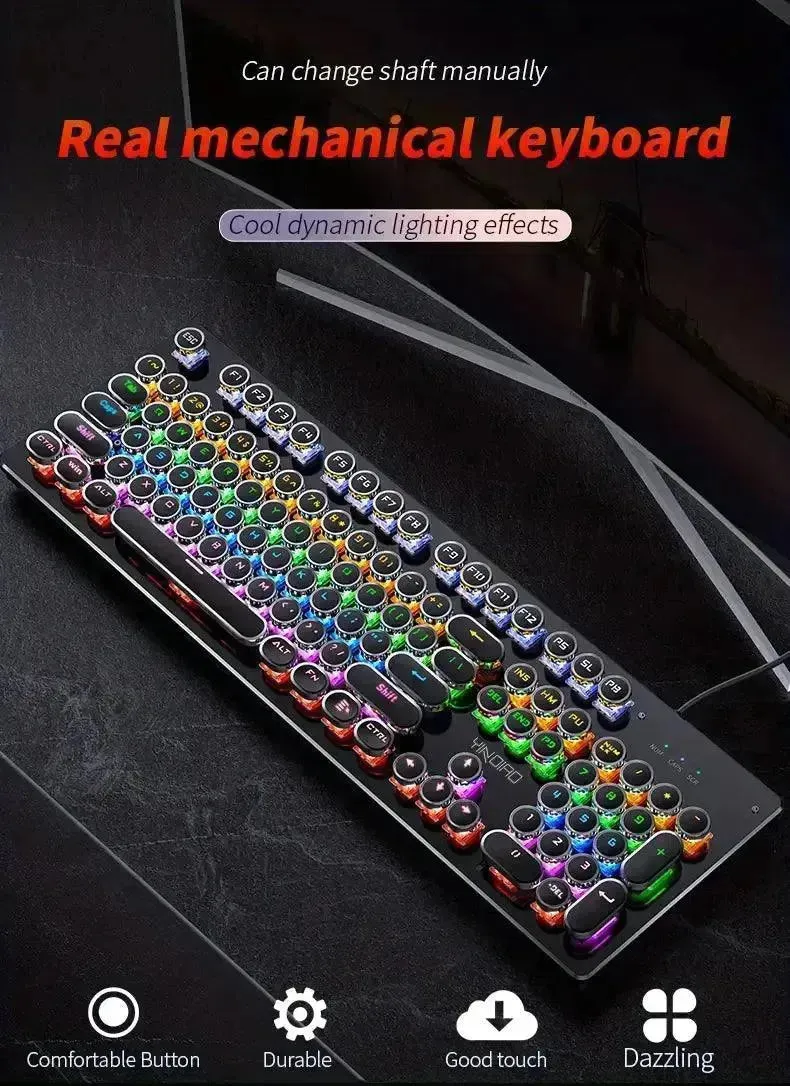 Premium Mechanical LED Backlit 104 Keys Keyboard