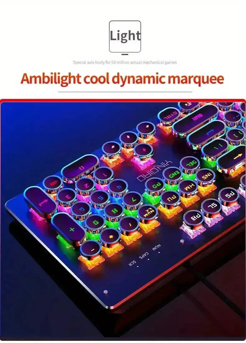 Premium Mechanical LED Backlit 104 Keys Keyboard