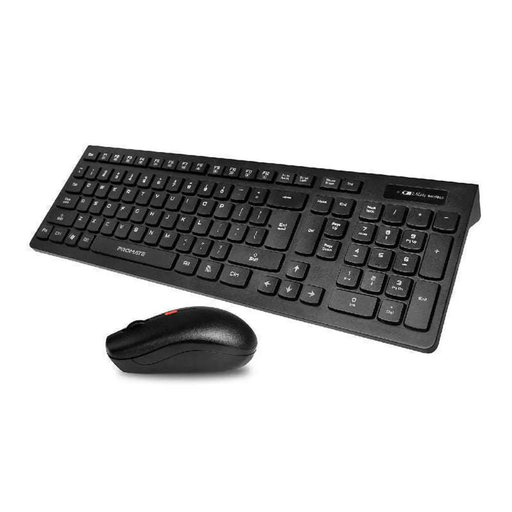 Promate Slim Ergonomic Keyboard Mouse Combo English