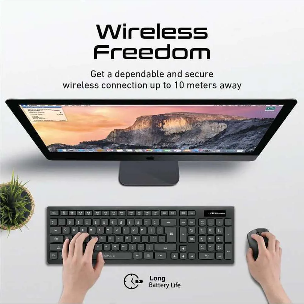 Promate Slim Ergonomic Keyboard Mouse Combo English