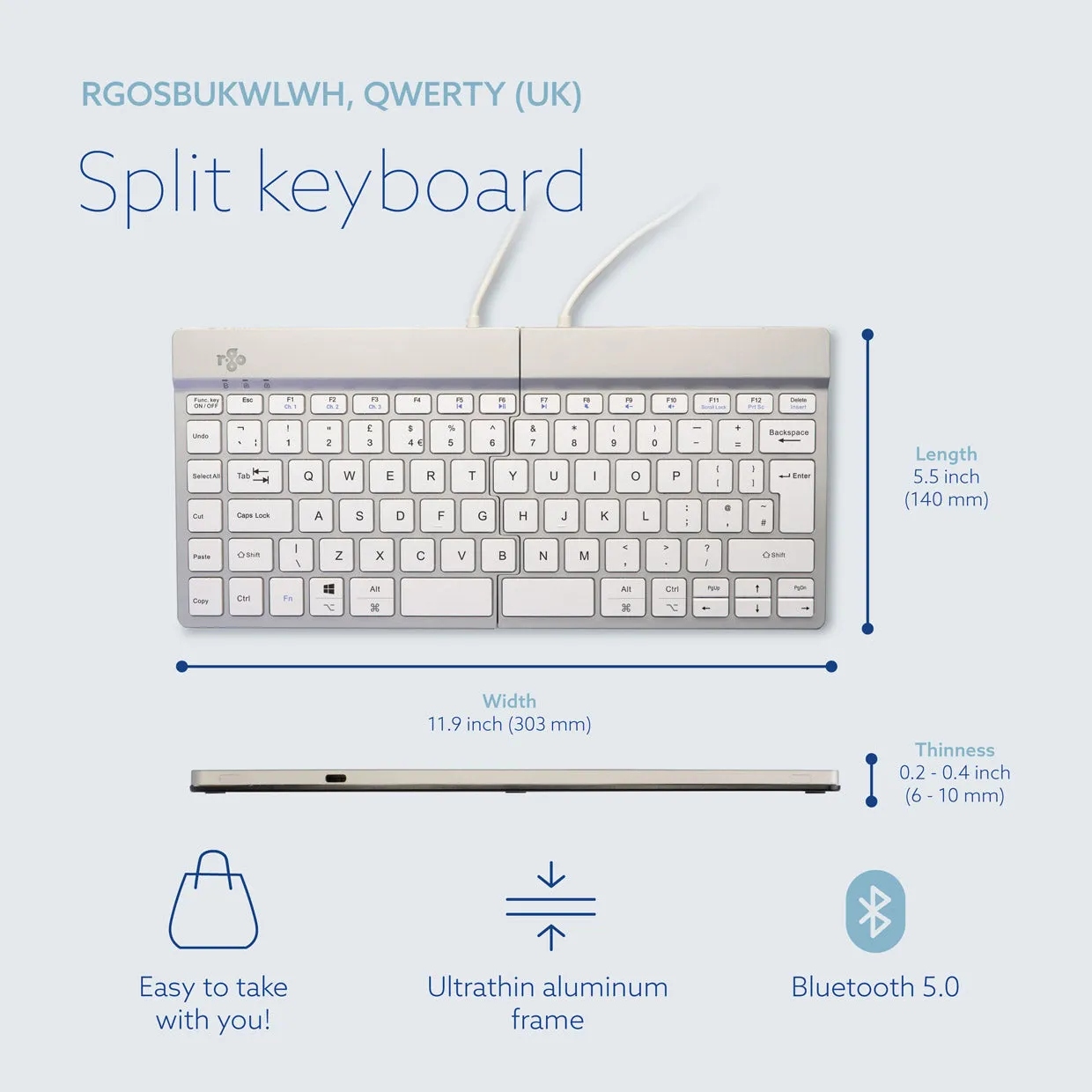 R-Go Split Break version 2 Ergonomic Wireless Keyboard