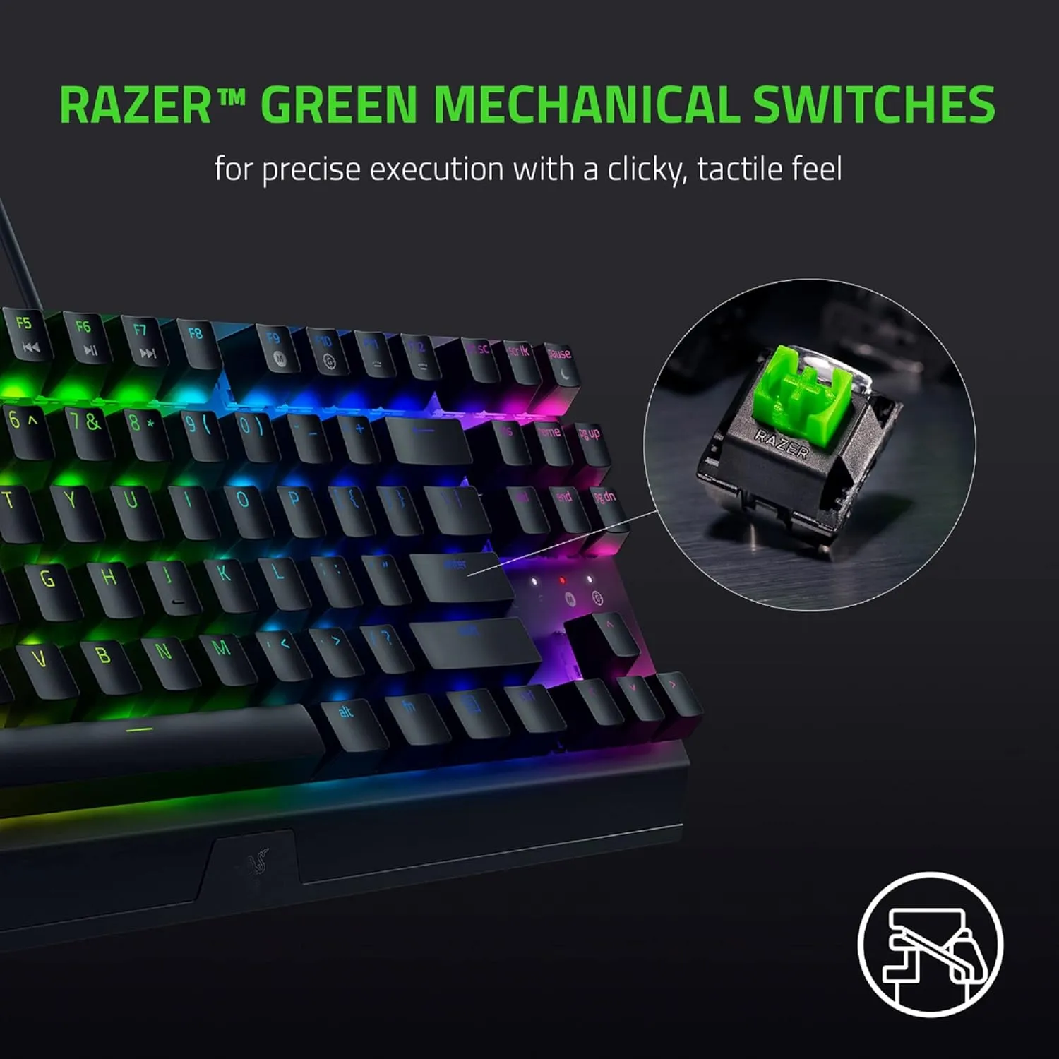 Razer Blackwidow V3 TKL Tenkeyless Wired Gaming Keyboard | TKL | Chroma RGB | 80 Million Keystroke Lifespan | Mechanical