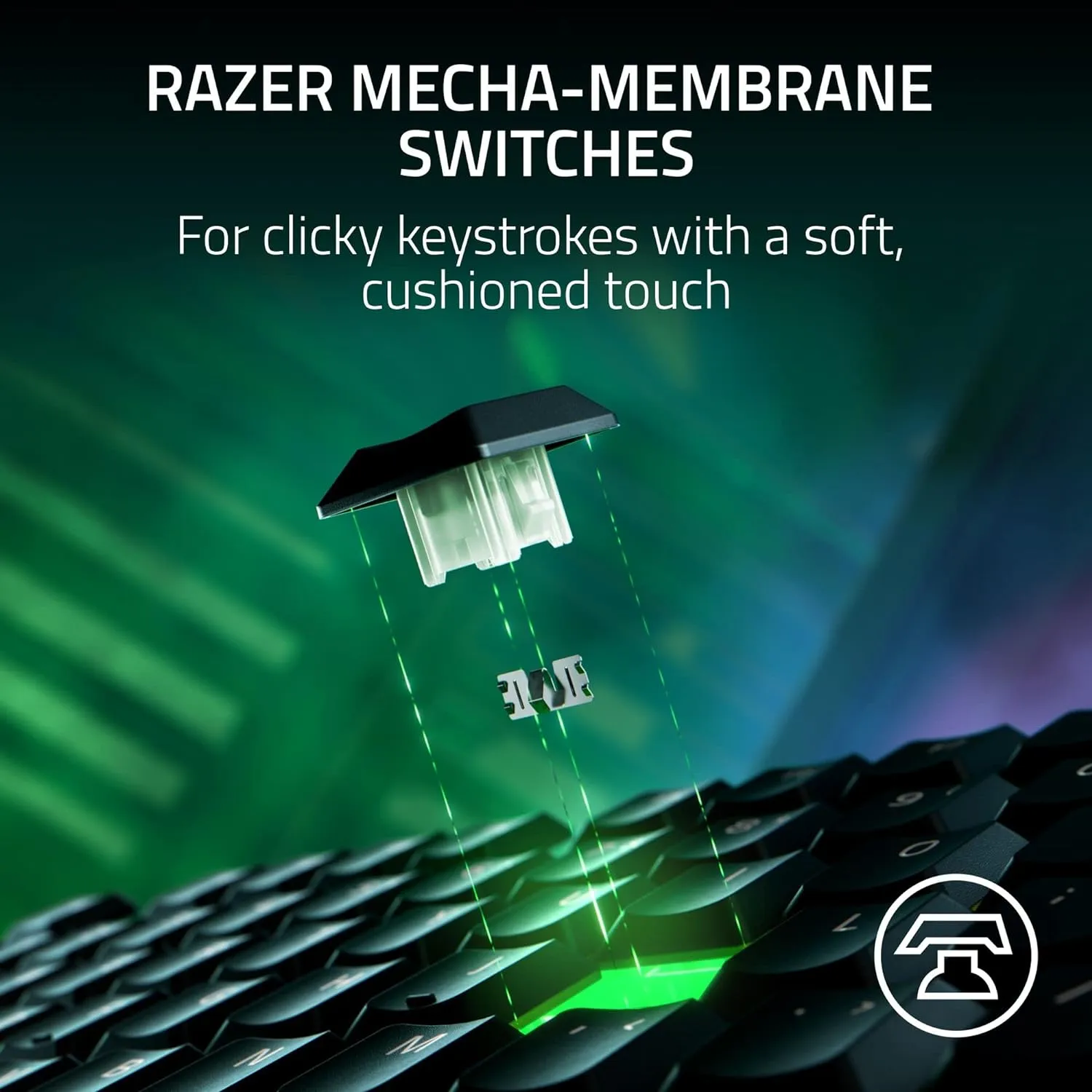 Razer Ornata V3 Tenkeyless / TKL Low-Profile Gaming Mechanical Membrane Wired Keyboard | Mecha-Membrane Switches - Black