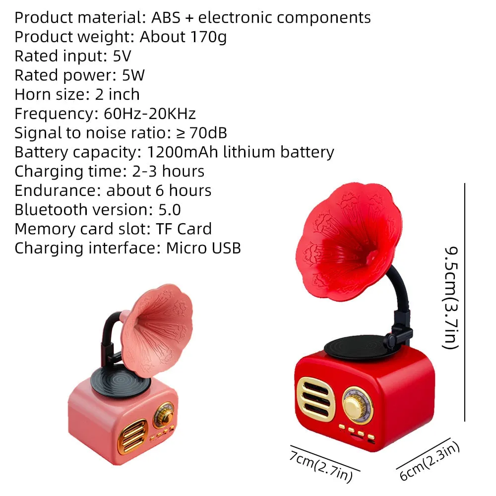 Retro Phonograph Bluetooth Radio Speaker