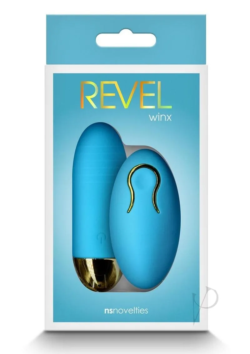 Revel Winx Rechargeable Silicone Bullet with Remote Control Blue