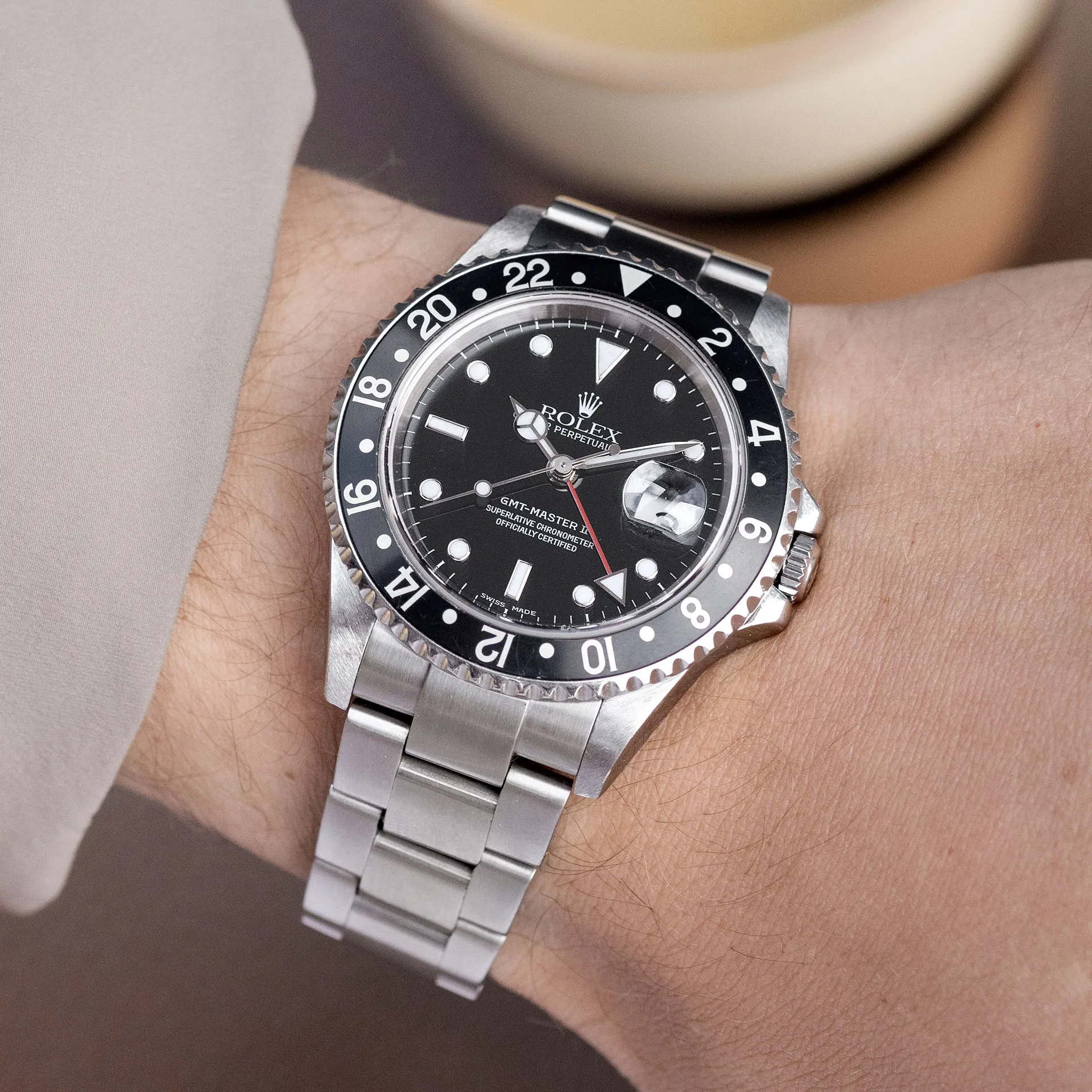 Rolex GMT-Master 2 16710 Black Serif Bezel SWISS MADE Dial