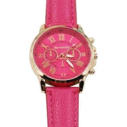 Rose Gold Classic Geneva Watch - Choose Your Color for Women or Men