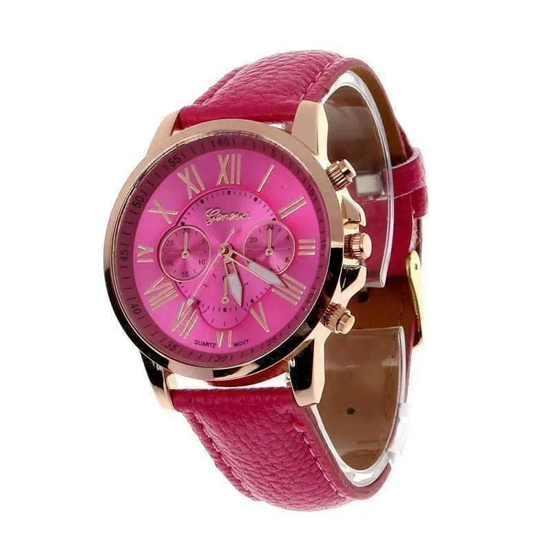 Rose Gold Classic Geneva Watch - Choose Your Color for Women or Men