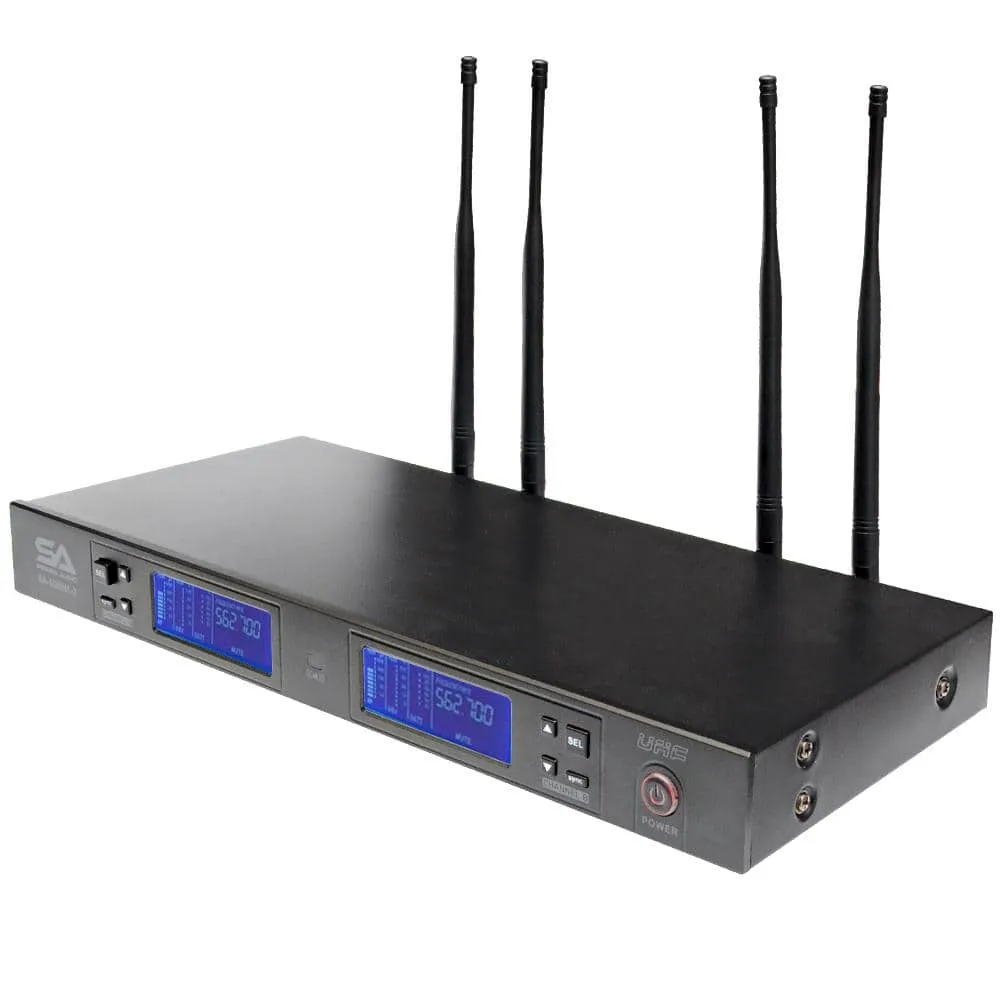 SA-U2HHLV2-2 - 2 Channel UHF Wireless Microphone System with 1 Handheld & 1 Lapel Microphone