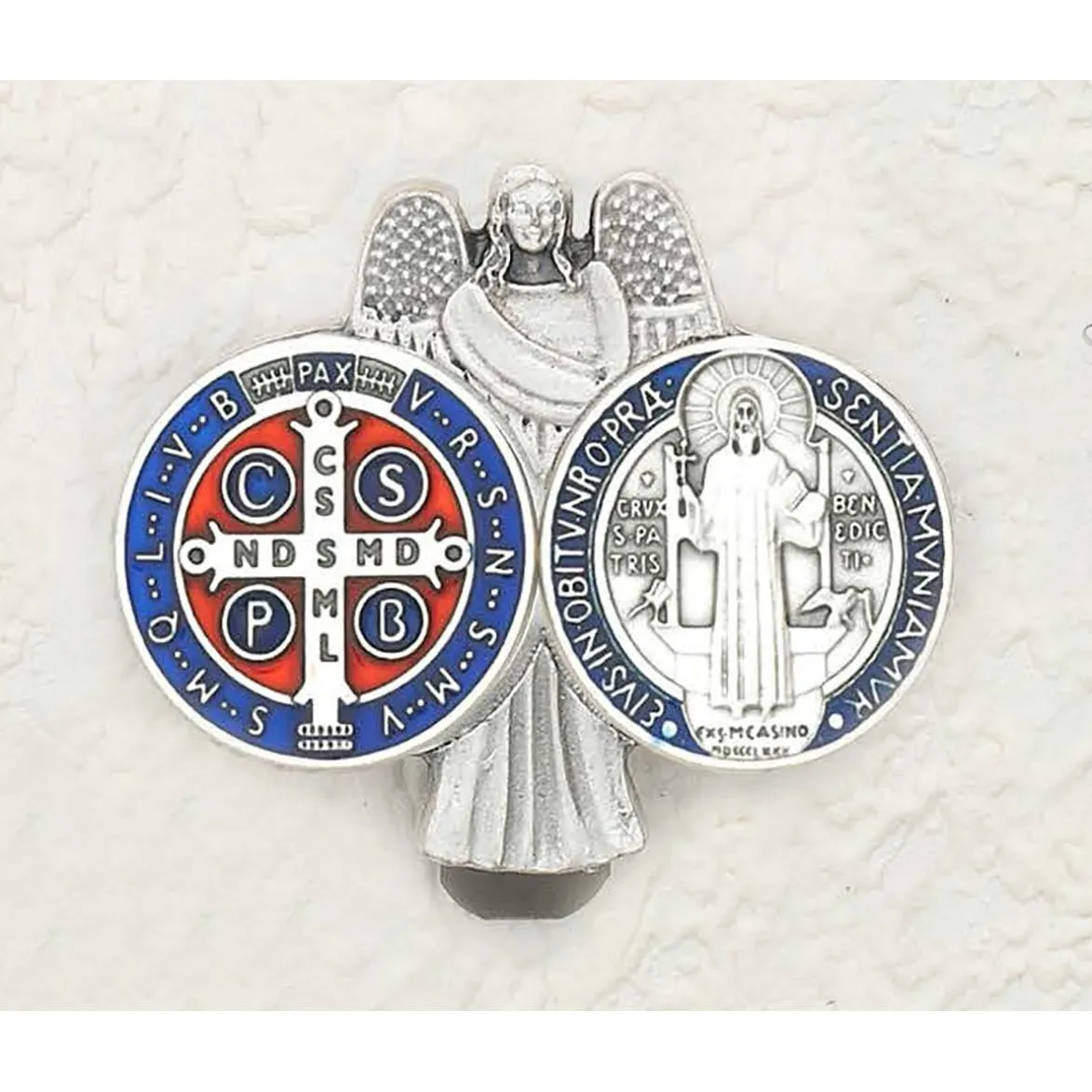 Saint Benedict - Guardian Angel - Enameled Visor Clip - Pack of 3