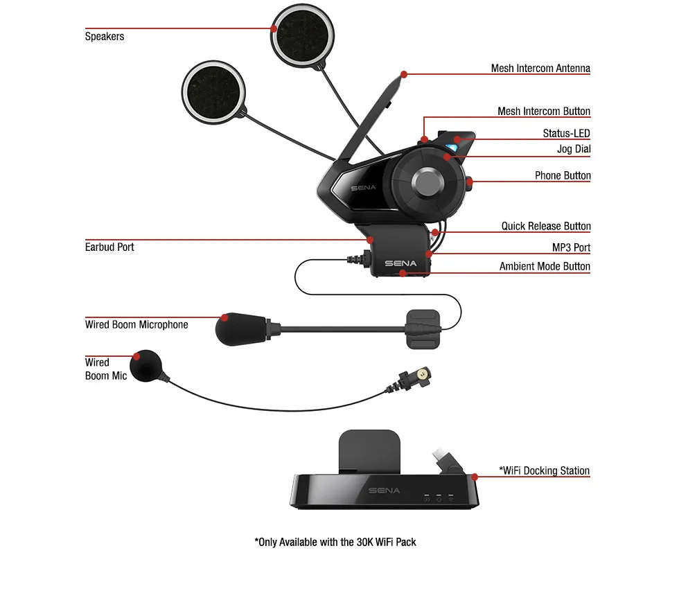 Sena 30K Mesh Intercom™ Dual Pack Communication System w/HD speaker