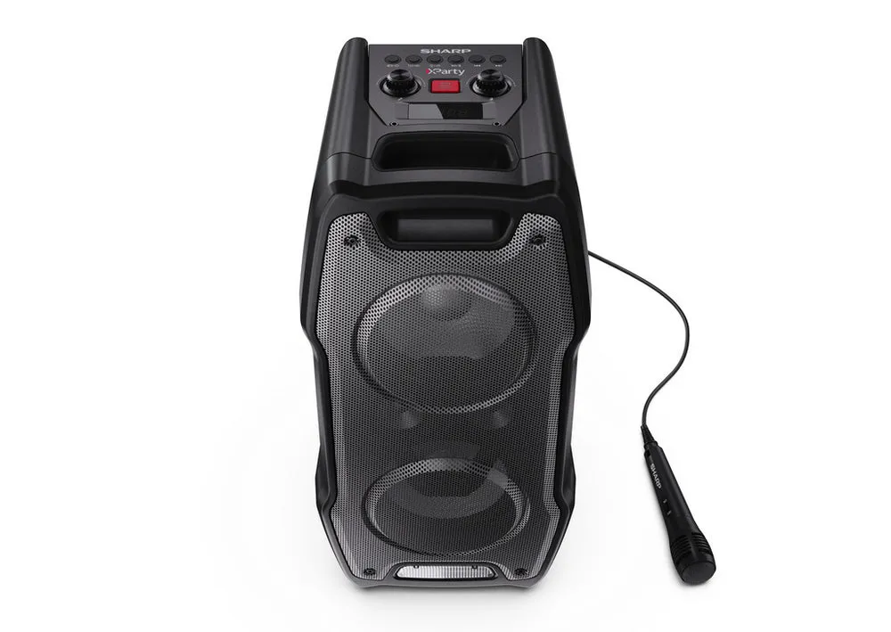 Sharp PS931 180W Portable Wireless Bluetooth XParty Sing Speaker, Black