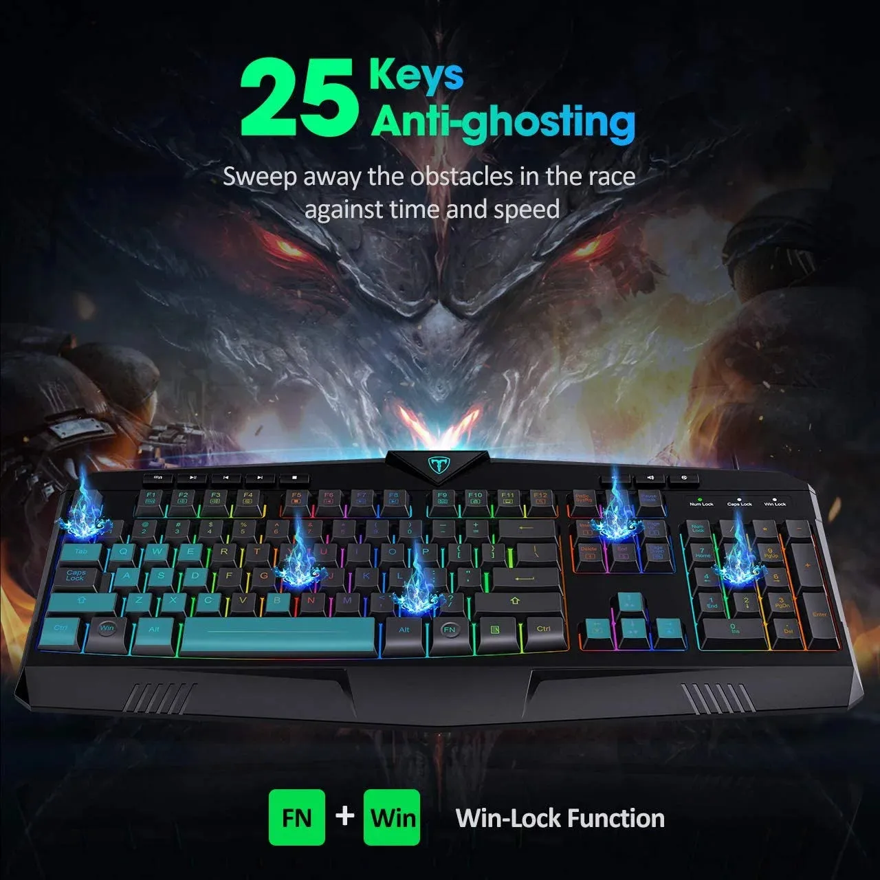 Silent Wired Gaming Keyboard