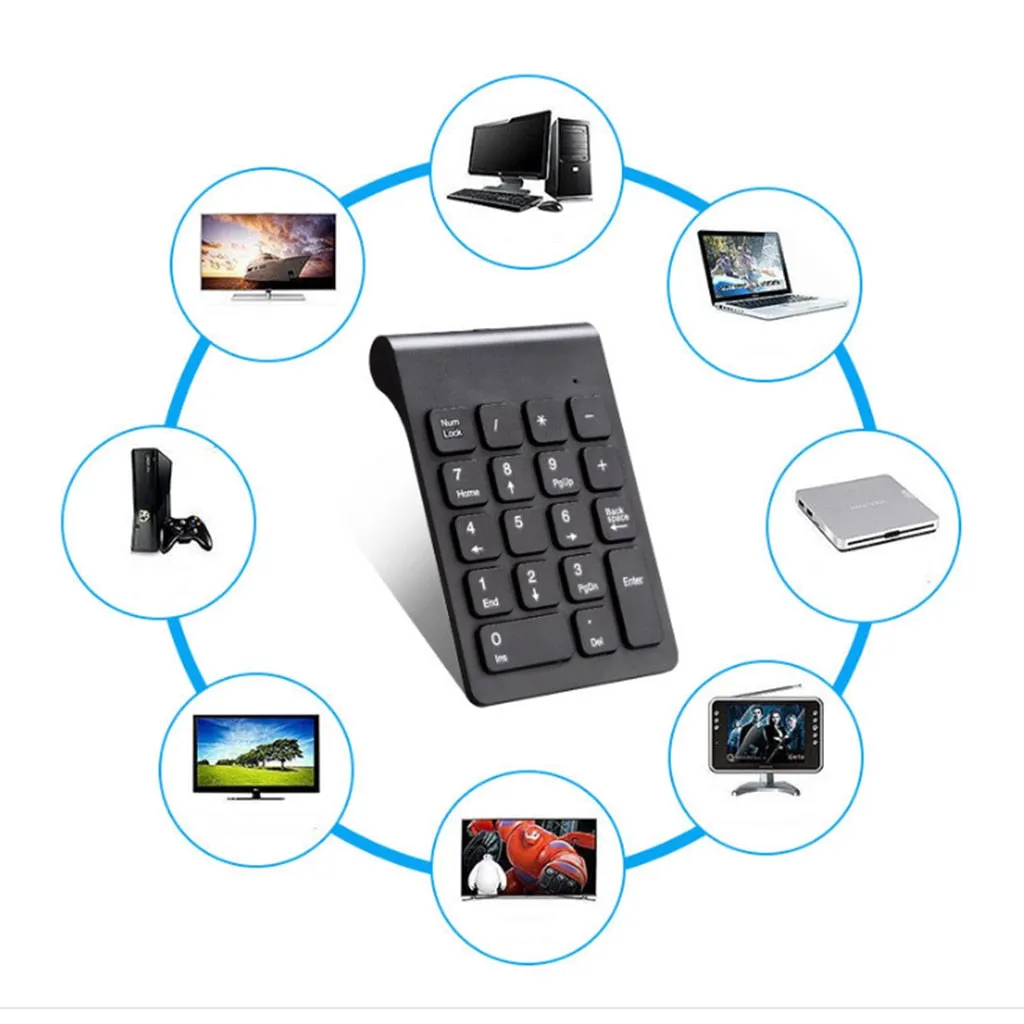 Small Size 2.4GHz Wireless Numeric Keypad   Mouse Numpad 18 Keys Digital Keyboard for Laptop Notebook Tablets Accounting Teller