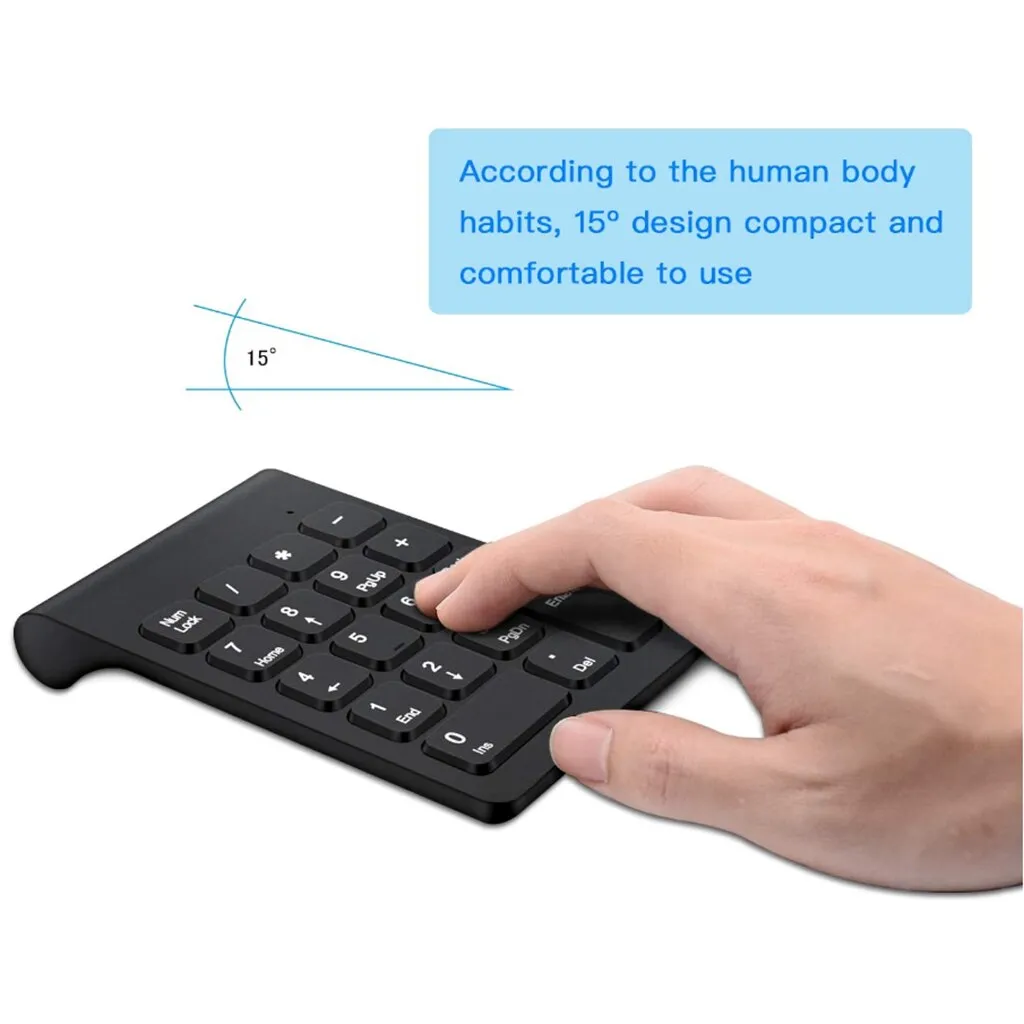 Small Size 2.4GHz Wireless Numeric Keypad   Mouse Numpad 18 Keys Digital Keyboard for Laptop Notebook Tablets Accounting Teller