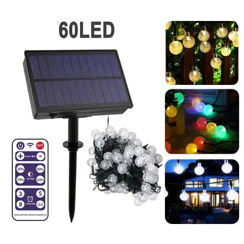 Solar LED String light 60LED Ball RGB With Remote #1017